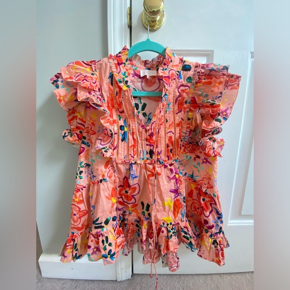 Tina Rainbow Floral Pink Sand Top Alivia - Picture 9 of 9